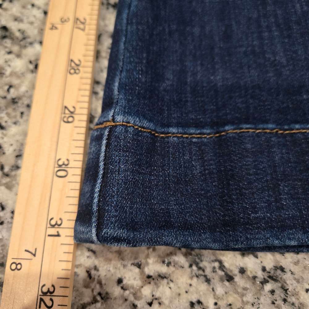 J. Jill Flare Jeans Women 12 Dark Blue High Rise Flare Patch Pocket Denim - Picture 9 of 12
